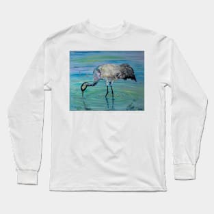 Crane in water Long Sleeve T-Shirt